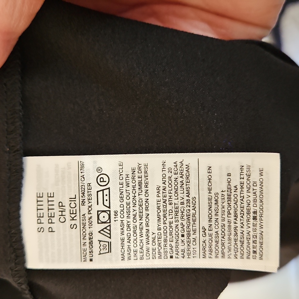 NWT GAP BLACK RUCHED MINI LONG SLEEVE SHIRTDRESS SIZE SMALL PETITE - Picture 10 of 11